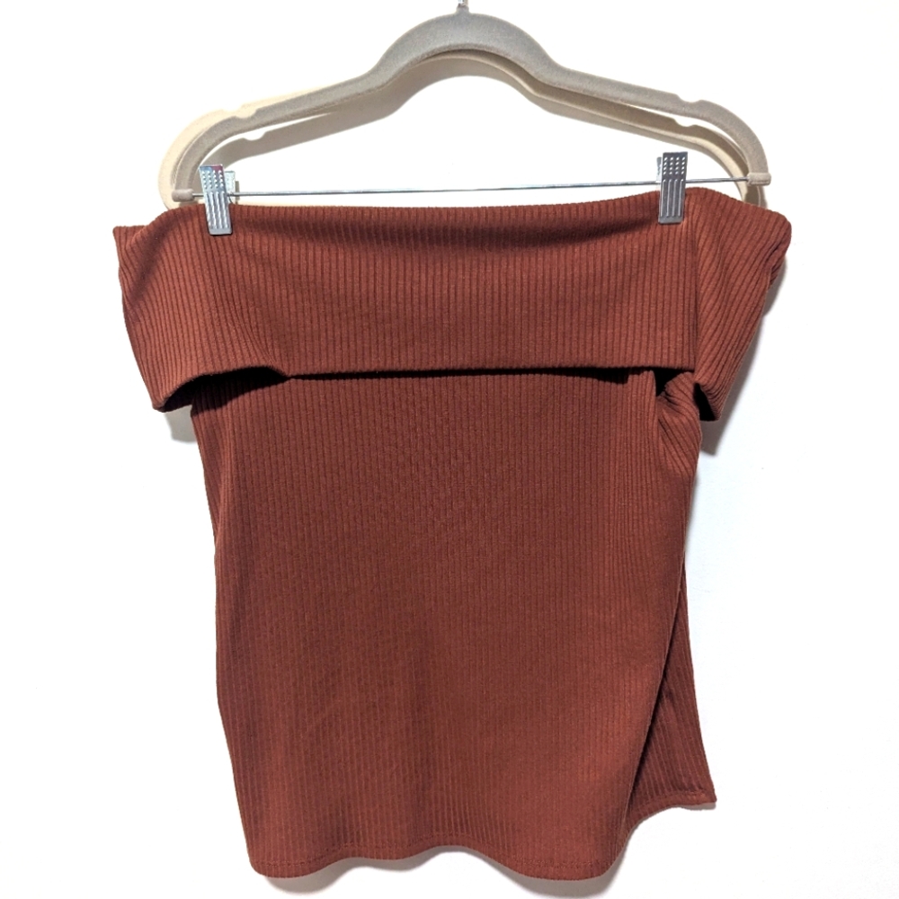 Copper Off-the-shoulder Top